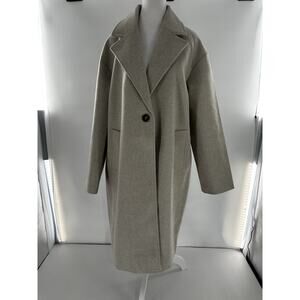 CoffeeShop Trench Coat Single Breasted Sz XL Walker Grey Minimalist Normcore